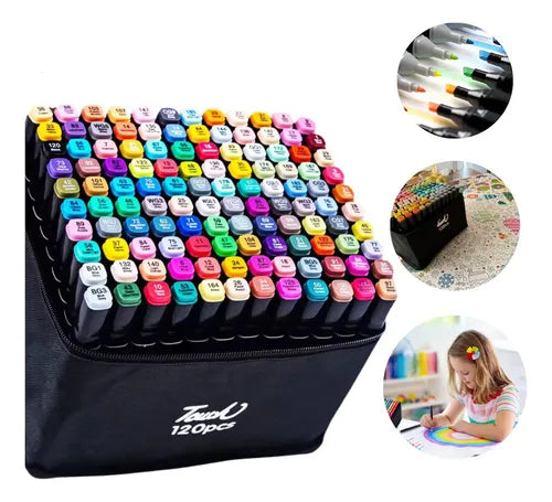 PROMO Marcadores Doble Punta Kit X 120 Und
